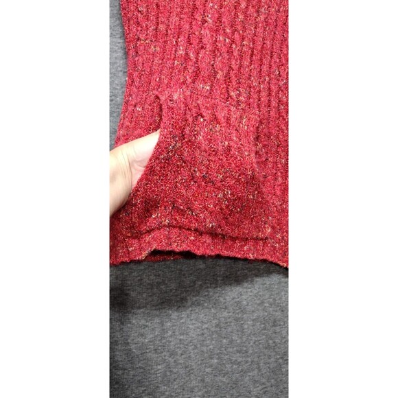 Cato Womens Small Sweater Hoodie Red Kamgaroo Pocket Long Sleeve Ribbed Pullover - Picture 2 of 11